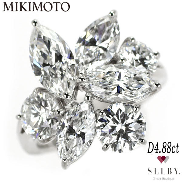 ミキモト Pt950 ダイヤモンド リング 4.88ct #11.0《セルビー銀座店