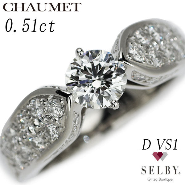 Chaumet Pt950 Diamond Ring Plume 0.51ct D VS1 #7.0 [S Polished like new] [Used] 