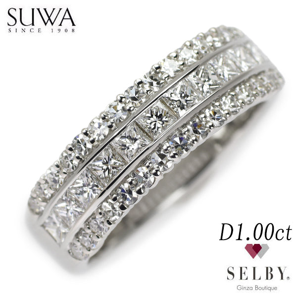 SUWA Pt950 Diamond Ring 1.00ct #14.0 [S Polished like new] [Used] 