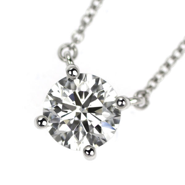 ティファニー Pt950 ダイヤモンド ソリティアスタッド ペンダントネックレス 0.92ct F VVS1 EX 42.0cm【S+新品同様正規店で磨き】【中古】
