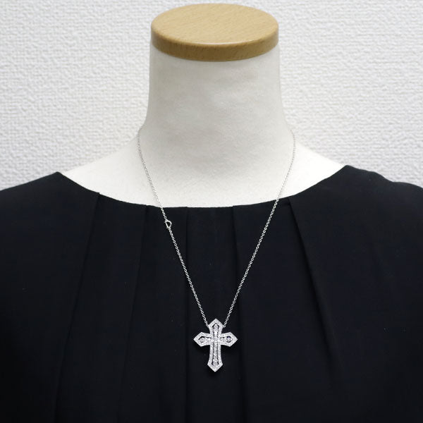 Damiani K18WG Diamond Pendant Necklace Belle Epoque Crown (L) 50.0cm《Selby Ginza Store》 [S+Polished at an official store like new] [Used] 