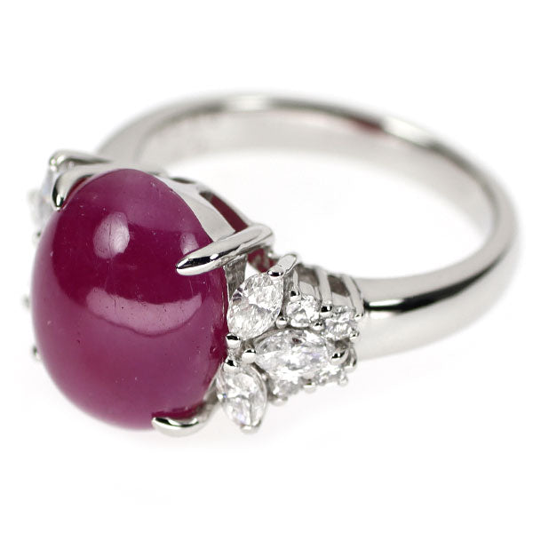Pt900 Unheated ruby ​​ring from Myanmar 8.91ct D0.76ct #14.0 [Selby Ginza store] [S Polished like new] 