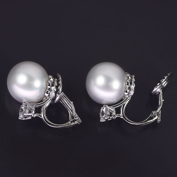 Harry Winston Pt950 White Butterfly Pearl Diamond Earrings 10.6mm [Selby Ginza Store] [S Polished like new] [Used]<br> Regular price 820,000 yen ⇒ Christmas Sale price 570,000 yen