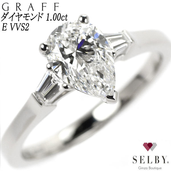 Graff Pt950 Pear Shape Diamond Ring 1.00ct E VVS2 #10.5《Selby Ginza Store》[S+Polished at an official store like new] [Used] 