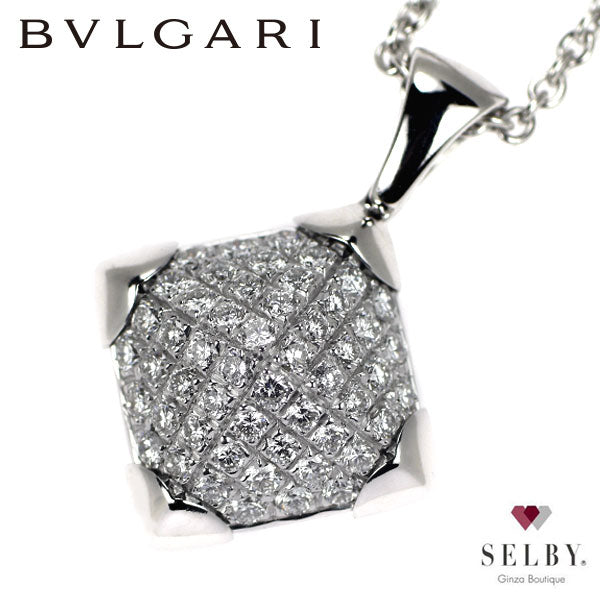 Bulgari K18WG Diamond Pendant Necklace Piramide 40.5cm《Selby Ginza Store》 [S+Polished at an official store like new] [Used] 