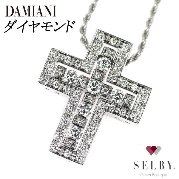 Damiani K18WG Diamond Pendant Necklace Belle Epoque Cross S size 43.0cm《Selby Ginza Store》 [S Polished like new] [Used]<br> Regular price 430,000 yen ⇒ Christmas Sale price 400,000 yen