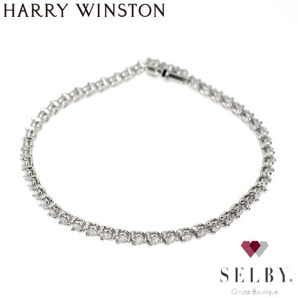 Harry Winston Pt950 Diamond Tennis Bracelet 16.5cm《Selby Ginza Store》 [S Polished like new] [Used] 