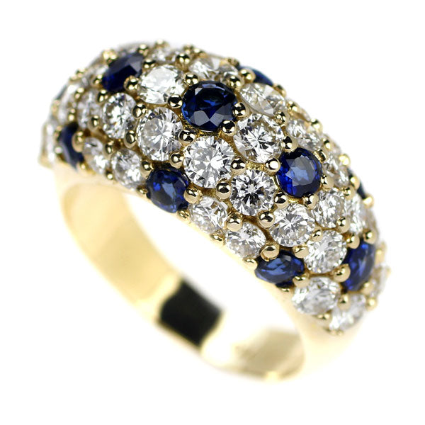 Tiffany K18YG Diamond Sapphire Ring Pave #11.5《Selby Ginza Store》[S Polished like new] [Used]<br> Regular price 880,000 yen ⇒ Christmas Sale price 840,000 yen