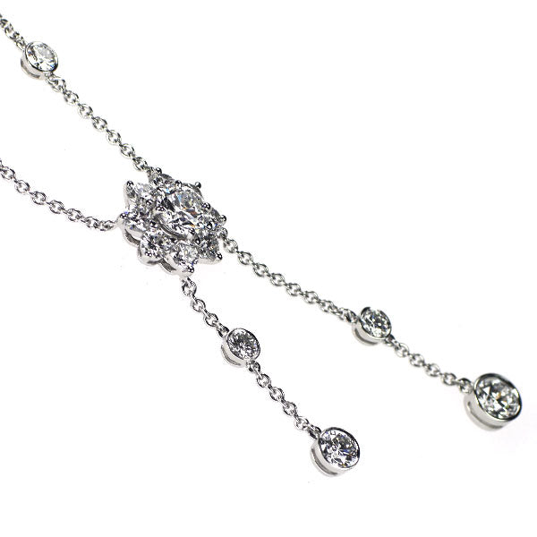 Harry Winston Pt950 Diamond Pendant Necklace Sunflower Lariat 41.0cm《Selby Ginza Store》 [S Polished like new] [Used]<br> Regular price 6,000,000 yen ⇒Christmas Sale price 4,500,000 yen