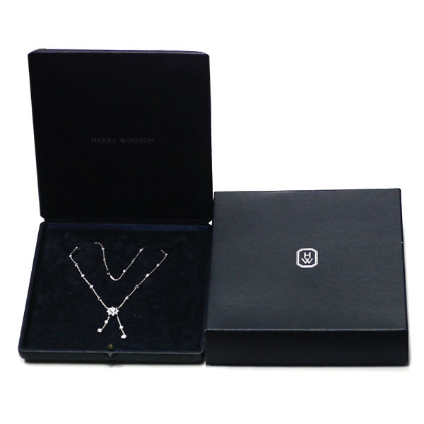 Harry Winston Pt950 Diamond Pendant Necklace Sunflower Lariat 41.0cm《Selby Ginza Store》 [S Polished like new] [Used]<br> Regular price 6,000,000 yen ⇒Christmas Sale price 4,500,000 yen