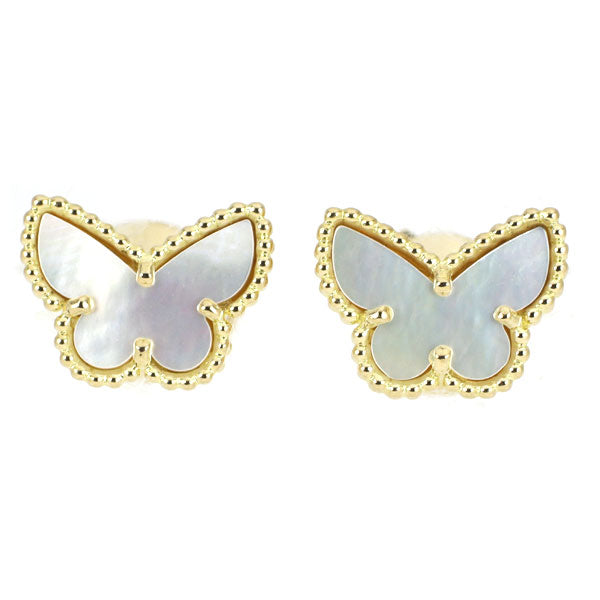 Van Cleef & Arpels K18YG Shell Earrings Sweet Alhambra Papillon《Selby Ginza Store》[S+Polished at an official store like new] [Used] 