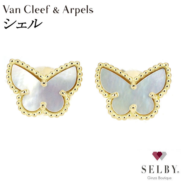 Van Cleef & Arpels K18YG Shell Earrings Sweet Alhambra Papillon《Selby Ginza Store》[S+Polished at an official store like new] [Used]  Liquid error (snippets/selby-collection-card-list line 33): Could not find asset snippets/selby-bland-name.liquid