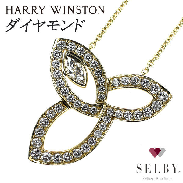 Harry Winston K18YG Diamond Pendant Necklace Lily Cluster 42.0cm《Selby Ginza Store》 [S Polished like new] [Used]  Liquid error (snippets/selby-collection-card-list line 33): Could not find asset snippets/selby-bland-name.liquid