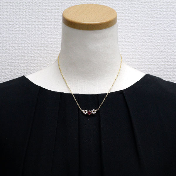 Mikimoto K18YG Ruby Diamond Pendant Necklace R1.10ct D0.66 40.0cm [Selby Ginza Store] [S Polished like new] [Used] 