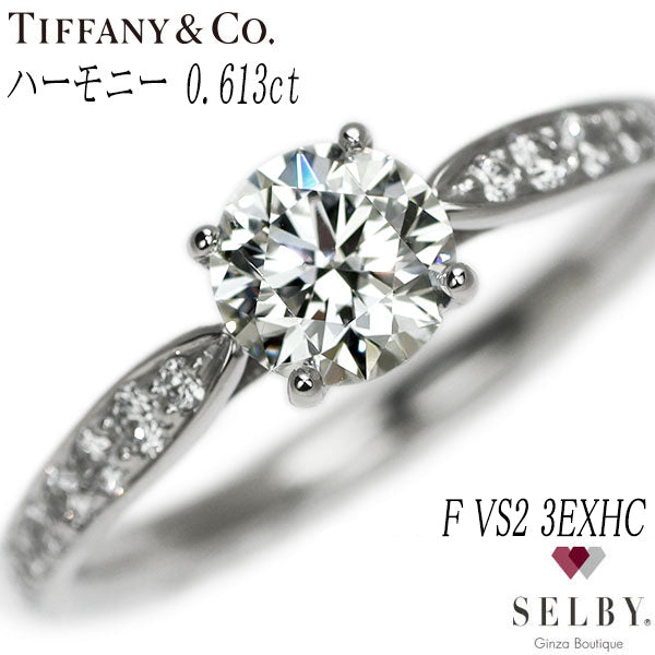 Tiffany Pt950 Diamond Ring Harmony Half Circle 0.613ct F VS2 3EXHC #9.0 [Selby Ginza Store] [S Polished like new] [Used]  Liquid error (snippets/selby-collection-card-list line 33): Could not find asset snippets/selby-bland-name.liquid