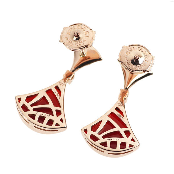 Bvlgari K18PG Carnelian Earrings Diva Dream《Selby Ginza Store》 [S Polished like new] [Used] 