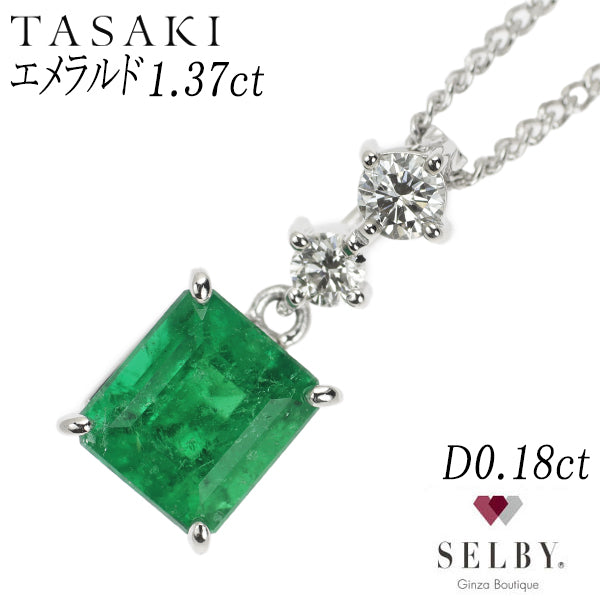 TASAKI Pt900/ Pt850 エメラルド ダイヤモンド ペンダントネックレス 1.37ct 0.18 41.5cm《セルビー銀座店》【S 新品同様磨き】【中古】 Liquid error (snippets/selby-collection-card-list line 33): Could not find asset snippets/selby-bland-name.liquid
